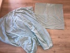 TCHIBO TCM 2 teilig Bettwäsche 135x200 Microfaser Mint Türkis Makramee Look