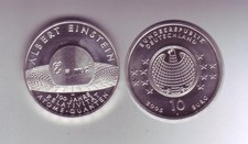 Silbermünze 10 Euro stempelglanz 2005 Albert Einstein 