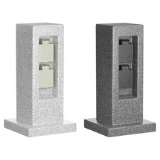 Garten Steckdosensäule POCK für außen, IP44, 2-fach, Stein-Optik, eckig, 30