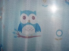 Kinderzimmer  Gardinen mit Hacken 6 Tlg Set  Vorhänge. Landhausstil. Eule . Neu