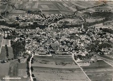 AK S/W LUFTAUFNAHME SCHWIEBERDINGEN 1961 GELAUFEN!