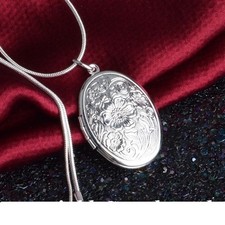 925 Silber PL Anhänger zum öffnen Medaillon Amulett 2Fotos Medallion aufklappbar