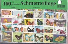 100Briefmarken Schmetterlinge,Lepidoptera,Butterfly,Papillon,Schmetterling Falte