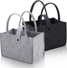 2 Stk Filztasche Einkaufstasche Henkeltasche Faltbar Shopper Aufbewahrung Tasche