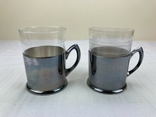 2 Teegläser mit versilberter