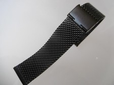 Milanaise Uhrenarmband, Edelstahl 22 mm schwarz Mesh Uhrband Quick Release