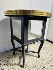 Art Deco Vitrinentisch Beistelltisch mit Messingplatte Messing Tisch Vitrine Alt