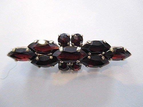 Granat gold design brosche - granat,