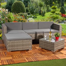 5tlg. Rattan Garten Ecksofa