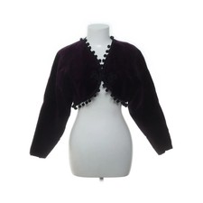 Bolero, Größe: S, Lila/Schwarz, Samt, Damen #MKs