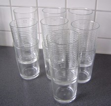 Vintage IKEA Trinkglas Glas Wasserglas (aus 1990-2000) Stapelglas SCHMALE RILLEN