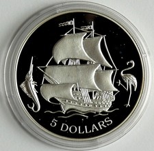 Bahamas 5 Dollars 1993