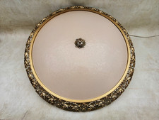 Plafonier Deckenleuchte 4 Flammig Ø 62 cm Messing strukturiertes Glas mattiert