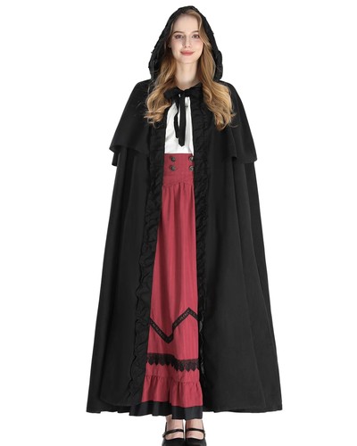 Umhang mittelalter schwarz - umhang,