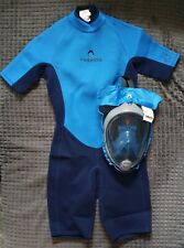 Neopren Anzug mit original Schnorchel Tauch-Vollmaske im Set für Kinder