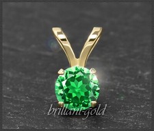 Anhänger aus 585 Gold, smaragd-grüner Topas 4, 5, 6, 7 mm, Gelbgold, Weißgold