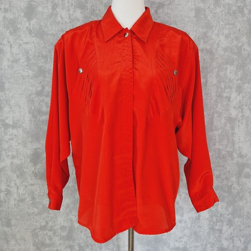 Satin bluse rot - 44, xl