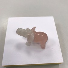 Edelstein Elefant, Rosenquarz, Größe 38 mm
