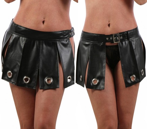 Damen minirock wetlook - damen,