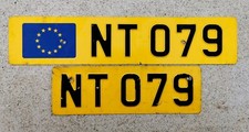 2 alte Kfz-Kennzeichen Nummernschilder license plates LUXEMBURG LUXEMBOURG 