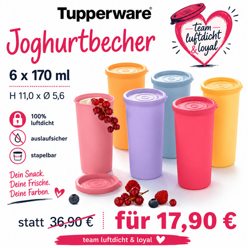 Tupperware joghurt becher 6x - joghurt,