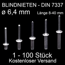 Blindnieten Al/ST O 6,4mm