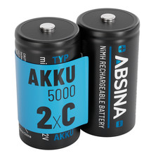 ABSINA 2x Akku Baby C 1,2V
