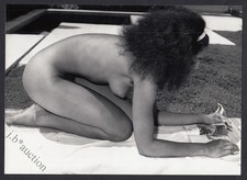 Aktstudie SCHÖNE NACKTE IM GARTEN Aktfoto * "L" 1980s Archiv-Foto / Druckvorlage