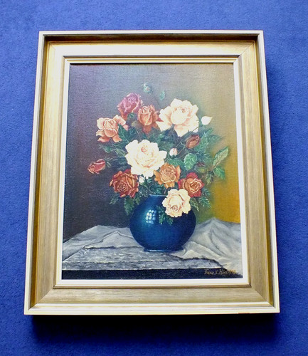 ölgemälde rosen vase - rosen,