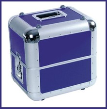 DJ Plattenkoffer, ALU 50/50 teilbar, abgerundet, blau, NEU Record-Case