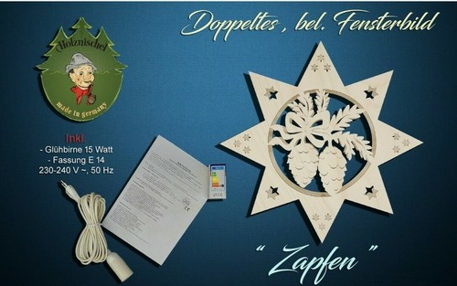 Fensterbild zapfen mit - zapfen, ,mit