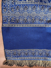 Tuch aus Ägypten - 205 x 92 cm - blau weiß - Baumwolle/Kamelhaar - Abu Gazala