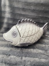 Vintage Keramik Fischdose mit