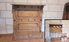 antik Vorratsdosen Regal, Küchenregal mit Schubfächer + Originalbemalung (144*25