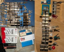 40x ABUS,CES,WILKA,BKS,Winkhaus,u.a Schliesszylinder + Schlüssel KONVOLUT