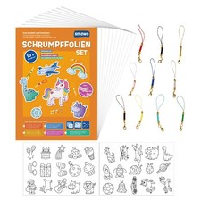 Smowo Schrumpffolien Set & Schlüsselanhänger - schrumpfende Plastikfolie basteln