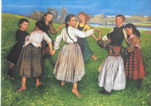 Postkarte kinderreigen auf - /,