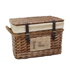 Rattan Truhe Korb mit Deckel