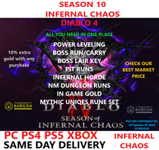 DIABLO 4 SEASON 10 POWER LEVELING GLYPH BELIAL DURIEL✅PC PS4 PS5 XBOX✅ DIABLO IV