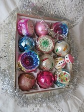 ALTER CHRISTBAUMSCHMUCK REFLEXKUGELN ORNAMENTE WEIHNACHTSSCHMUCK BUNT