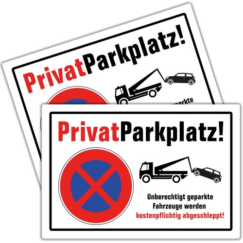 Parken verboten schild - 2x,