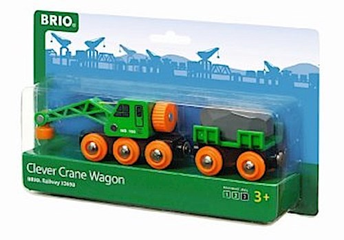 Brio world grüner kranwagen - -,