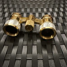 Opernglas aus Messing mit Perlmutt, 2,5x, mit silberfarbenem Etui