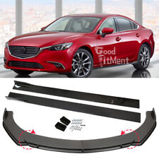 Für Mazda 6 GJ Frontlippe Spoilerschwert + Seitenschweller Kohlefaser Schwarz