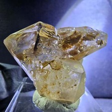 Zepter Doppelend transparent Rauchquarz Geist, Stufe 33x24