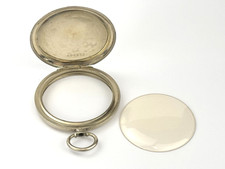 Taschenuhrgehäuse 48,17 mm Edelstahl Vintage Antik Ersatzteile (622)