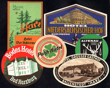 6  alte Kofferaufkleber