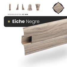 SOCKELLEISTEN 2m Fussleisten 62mm Zubehörteile Fussleisten Laminatleisten PVC