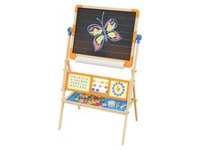Playtive Standtafel, doppelseitig Zeichentafel mit Lernuhr Kinder Tafel