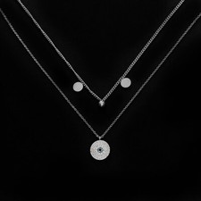 Nazar Anhänger Silberfarben Edelstahl Halskette Kette blaues Auge Glücksbringer